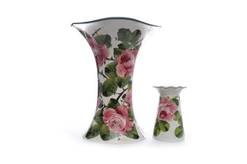 Lot 801 - TWO WEMYSS 'CABBAGE ROSE' PATTERN VASES the...