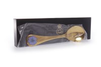 Lot 331 - SIX GEORG JENSEN YEAR SPOONS silver gilt and...