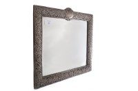 Lot 348 - VICTORIAN SILVER FRAMED WALL HANGING MIRROR...