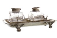 Lot 353 - GEORGE V SILVER INKSTAND maker Stokes &...