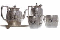 Lot 405 - VICTORIAN SILVER PLATE TEA AND COFFEE SERVICE...
