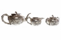 Lot 554 - LATE 19TH CENTURY CHINESE EXPORT SILVER TEA...