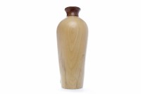 Lot 616 - 20TH CENTURY WOODEN VASE CARVED IN CHINESE...