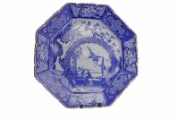 Lot 620 - 19TH CENTURY JAPANESE BLUE AND WHITE OCTAGONAL...