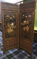 Lot 636 - EARLY 20TH CENTURY JAPANESE TWO FOLD SCREEN...