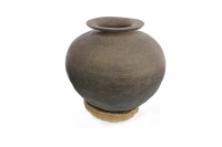 Lot 682 - KOREAN EARTHENWARE FUNERARY URN IN THE STYLE...