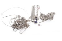 Lot 36 - GROUP OF SILVER NECKLACES to include a steel...