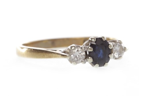 Lot 56 - SAPPHIRE AND DIAMOND RING the oval sapphire of...