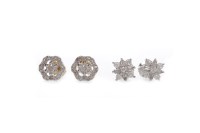 Lot 63 - PAIR OF DIAMOND CLUSTER EARRINGS each set with...