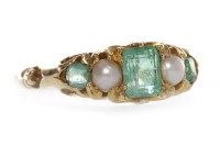 Lot 109 - VICTORIAN EMERALD AND PEARL RING set with a...