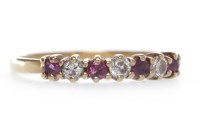 Lot 128 - RUBY AND DIAMOND HALF ETERNITY RING with...