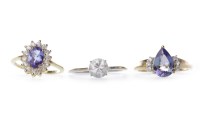 Lot 91 - THREE NINE CARAT GOLD GEM SET RINGS to include...