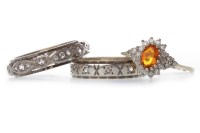 Lot 118 - THREE DRESS RINGS one in nine carat gold and...