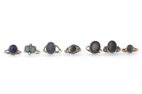 Lot 126 - GROUP OF SILVER OPAL AND OPAL SIMULANT DRESS...