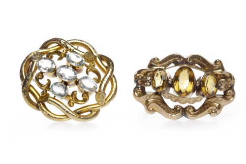 Lot 10 - TWO VICTORIAN BROOCHES comprising an openwork...
