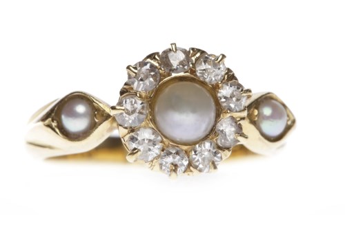 Lot 12 - LATE VICTORIAN EIGHTEEN CARAT GOLD PEARL AND...