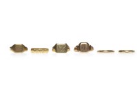 Lot 35 - COLLECTION OF SIX GOLD RINGS including one...