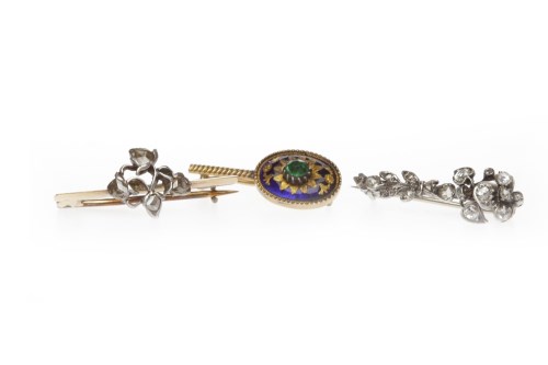 Lot 52 - TWO NINETEENTH CENTURY DIAMOND BROOCHES one in...