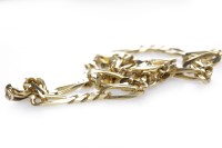 Lot 80 - NINE CARAT GOLD FIGARO CHAIN approximately...