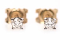 Lot 223 - PAIR OF DIAMOND STUD EARRINGS each set with a...