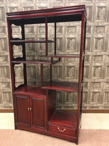 Lot 561 - 20TH CENTURY CHINESE ROSEWOOD DISPLAY UNIT...