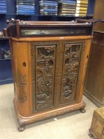 Lot 604 - 20TH CENTURY CHINESE CARVED WOOD CABINET with...