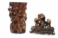 Lot 607 - TWO 20TH CENTURY CHINESE SOAPSTONE CARVINGS...