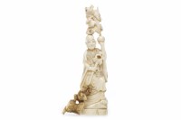 Lot 612 - EARLY 20TH CENTURY JAPANESE IVORY CARVING of a...