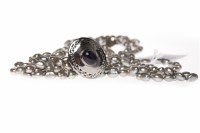 Lot 7 - MULTI STRAND GREY PEARL NECKLACE formed by six...