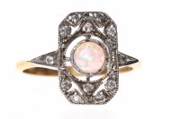 Lot 60 - ART DECO STYLE OPAL AND GEM SET RING the...