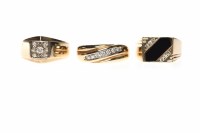Lot 154 - THREE GENTLEMAN'S DIAMOND RINGS comprising an...