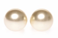 Lot 200 - PAIR OF PEARL STUD EARRINGS each set with a...