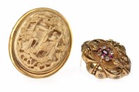 Lot 215 - VICTORIAN GEM SET BROOCH of cushion form and...
