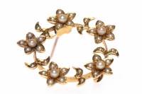 Lot 234 - PEARL BROOCH of open circular form and with...
