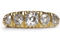 Lot 315 - VICTORIAN STYLE DIAMOND FIVE STONE RING the...