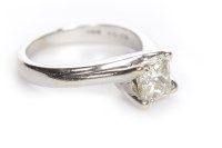 Lot 361 - DIAMOND SOLITAIRE RING the four claw set...