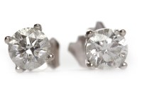 Lot 385 - PAIR OF DIAMOND STUD EARRINGS each set with a...