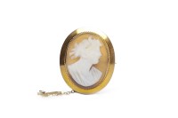 Lot 407 - LATE VICTORIAN NINE CARAT GOLD MOUNTED CAMEO...