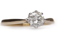 Lot 410 - DIAMOND SOLITAIRE RING the eight claw set...