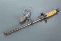 Lot 870 - WWII GERMAN ARMY DAGGER white handle, the...