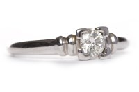 Lot 450 - DIAMOND SOLITAIRE RING the four claw set round...
