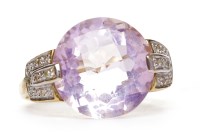 Lot 524 - AMETHYST DRESS RING the large round amethyst...
