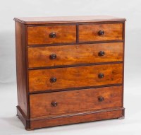 Lot 879 - VICTORIAN MAHOGANY OBLONG CHEST of two short...