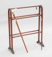 Lot 895 - VICTORIAN MAHOGANY TOWEL AIRER with twin end...