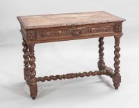 Lot 896 - VICTORIAN CARVED OAK OBLONG WRITING TABLE with...
