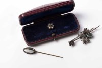 Lot 1821 - EDWARDIAN PEARL SET INSECT MOTIF BROOCH the...