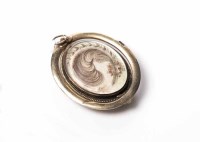 Lot 1830 - VICTORIAN PORTRAIT MOURNING BROOCH of oval...