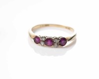 Lot 1836 - EARLY TWENTIETH CENTURY RUBY AND DIAMOND RING...