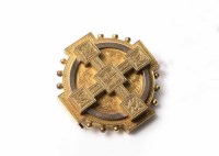 Lot 1853 - VICTORIAN CELTIC CROSS MOTIF BROOCH of...