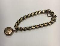 Lot 1880 - VICTORIAN CHAIN BRACELET with locket attached,...